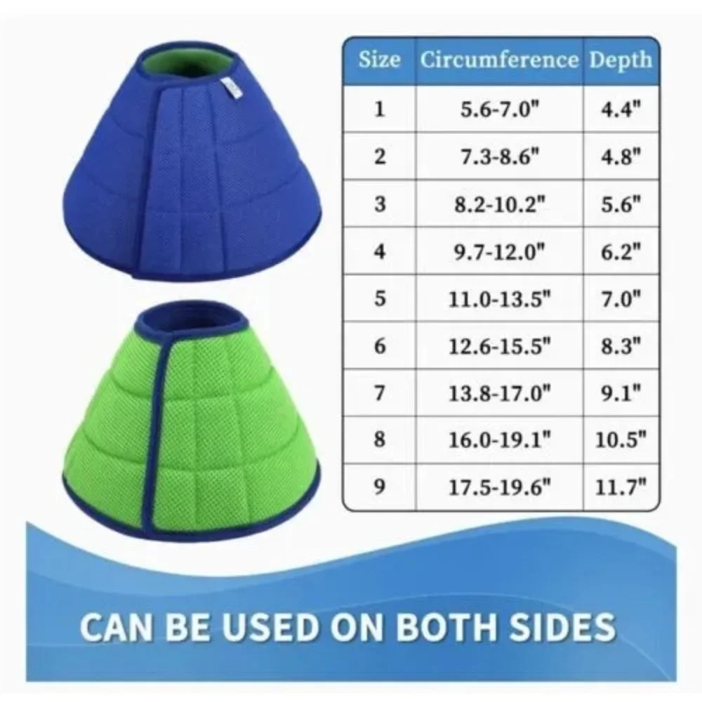 Extra soft, flexible, and adjustable dog cone collars